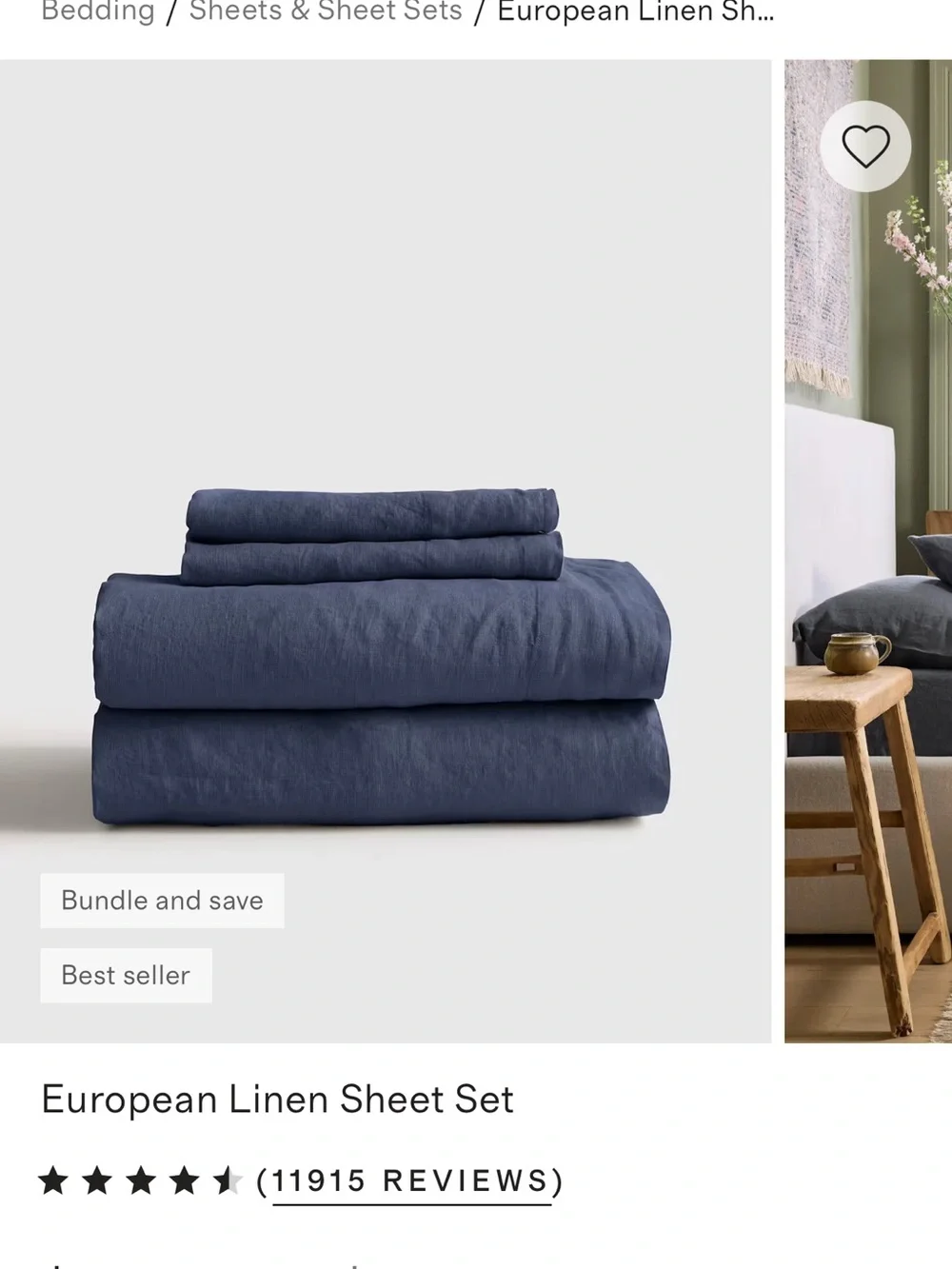 Quince linen bedding